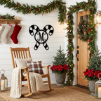 Personalized Candy Cane Monogram Metal Wall Art – Custom Initial Christmas Sign – Holiday Steel Décor (5 Sizes, 5 Colors)