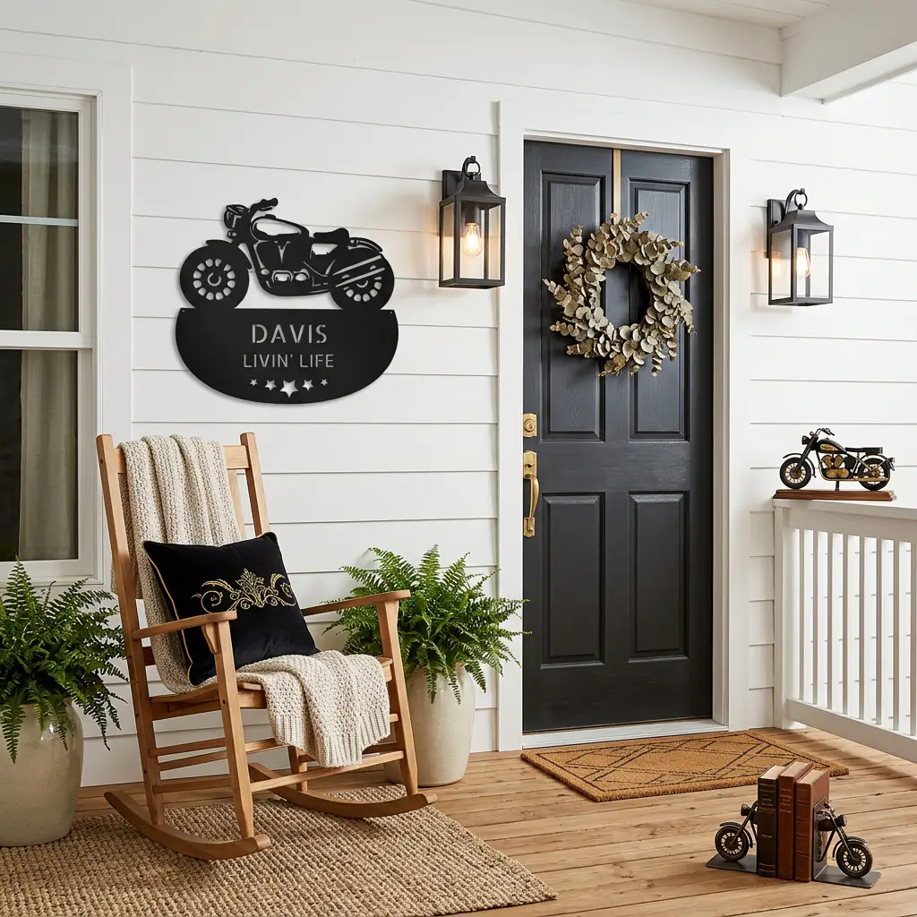 Motorcycle Personalized Metal Wall Art | Custom Biker Garage Sign | Motorcycle Metal Decor | Man Cave Wall Art | Rider Gift | Made in USA