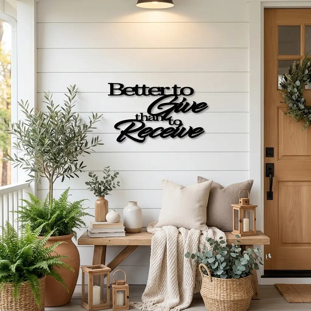Better to Give Than Receive Quote Indoor Outdoor Steel Wall Sign