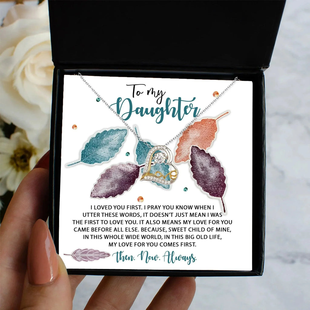 Daughter Birthday, Graduation, Christmas Inspirational Gift - Pray You Know - Love Dancing Heart Pendant Necklace