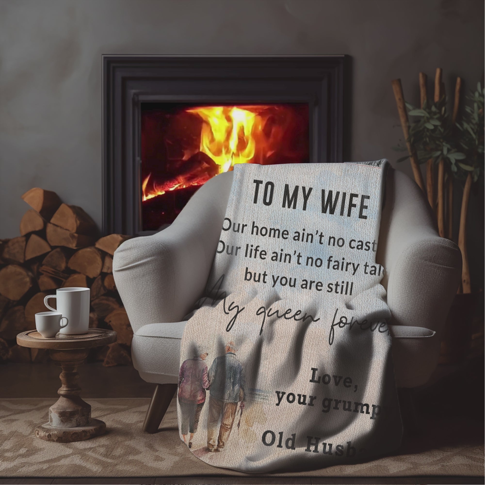 Gift for Wife from Grumpy Old Husband Heirloom Woven Blanket