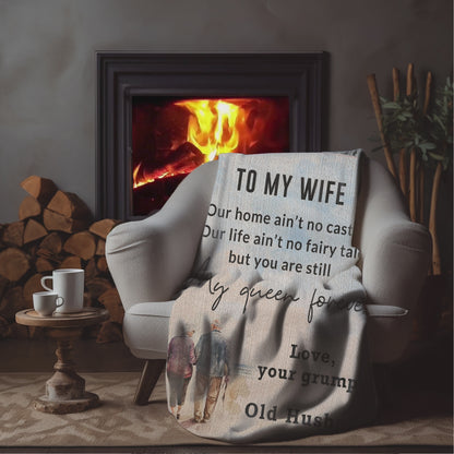 Gift for Wife from Grumpy Old Husband Heirloom Woven Blanket