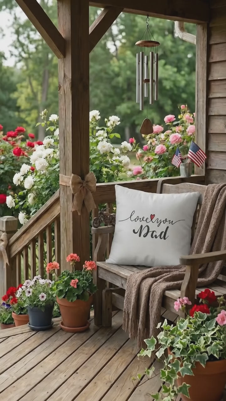Dad Throw Pillow Gift for Father, Love You Dad Cushion, Indoor Outdoor Decorative Pillow, Father's Day Gift for Dad Home Decor