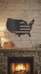 USA Flag Map Metal Wall Art – A Modern Symbol of American Pride