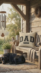 Personalized Dad Established Pillow – Custom Year Dad Throw Pillow – Gift for Dad – Father’s Day Gift – Rustic Farmhouse Indoor Outdoor Cushion