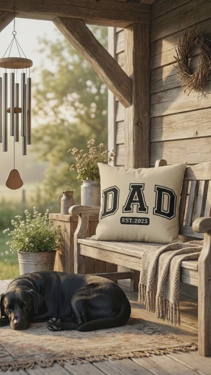 Personalized Dad Established Pillow – Custom Year Dad Throw Pillow – Gift for Dad – Father’s Day Gift – Rustic Farmhouse Indoor Outdoor Cushion