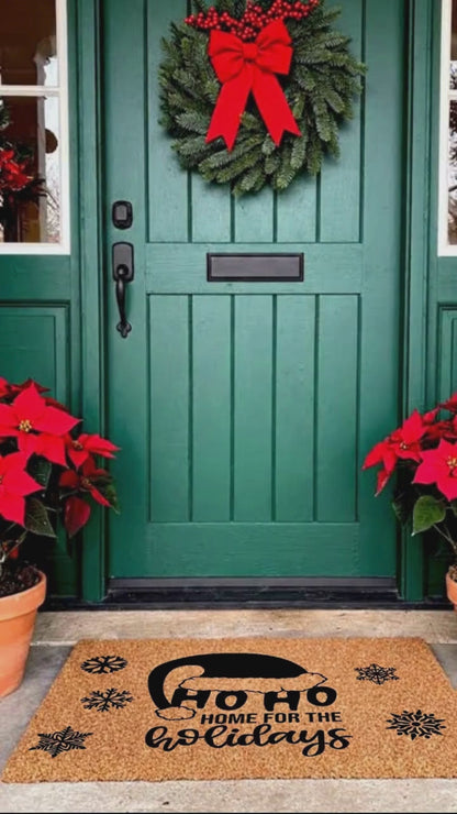 Christmas Doormat Jingle All the Way In! Festive Bells Holiday Welcome Mat | Fun Farmhouse Front Porch Décor