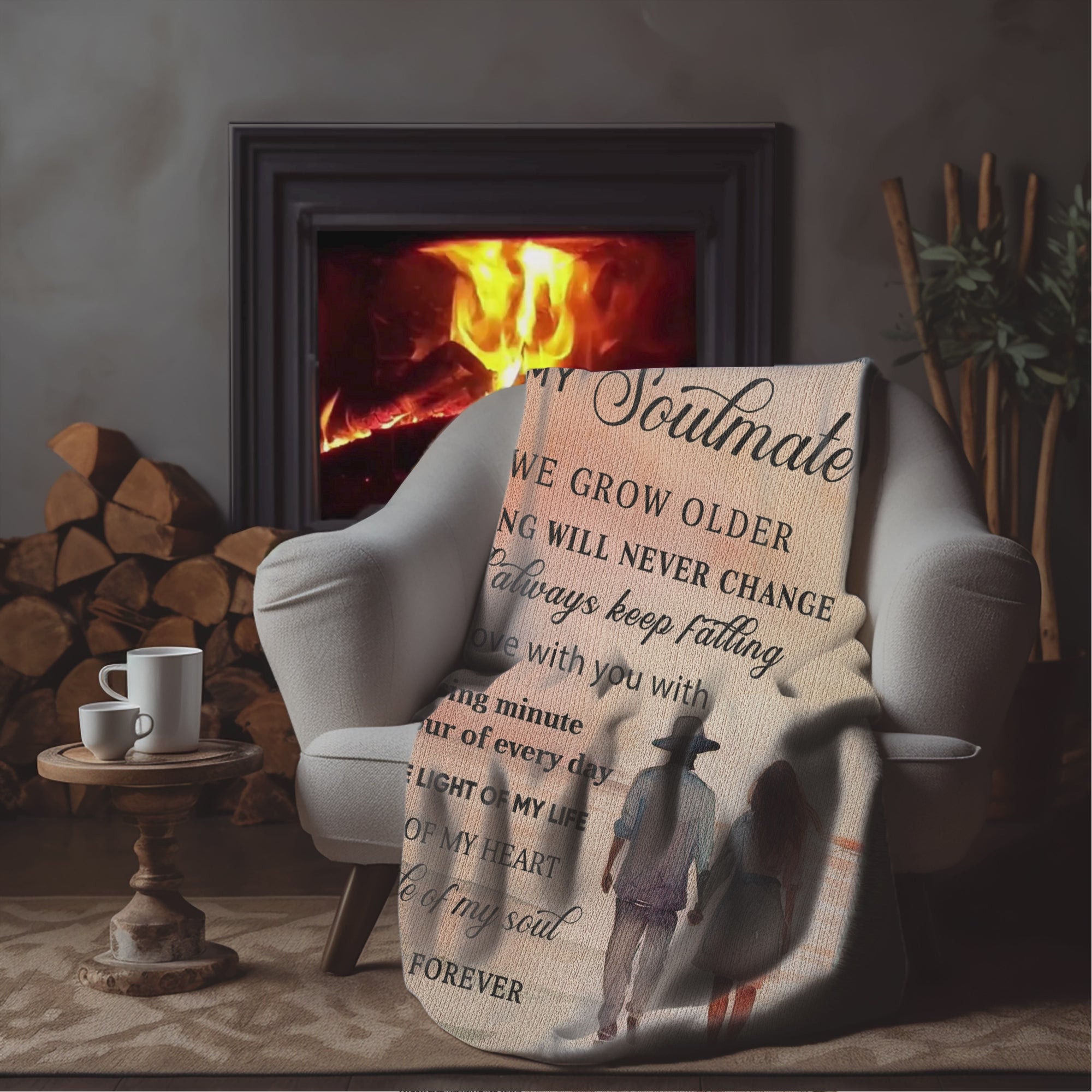 To My Soulmate I Will Always Keep Falling In Love With You Personalized Heirloom Woven Blanket