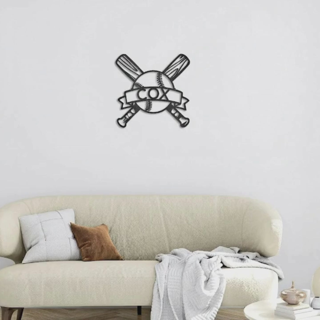Personalized Baseball Metal Wall Art – Custom Team, Player, or Family Name Sign – Handmade Steel Sports Décor (5 Sizes, 5 Colors)