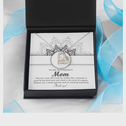 To My Boyfriend's Mom Thank You for Raising Such an Amazing Man Heart Pendant Necklace by@Outfy
