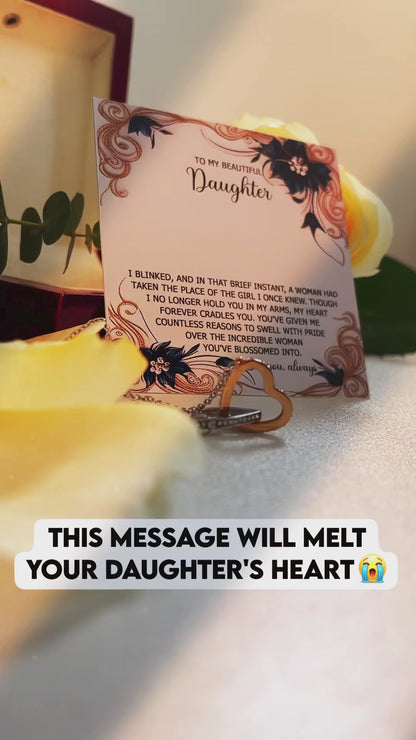 To My Beautiful Daughter - My Love and Pride - Interlocking Hearts Necklace