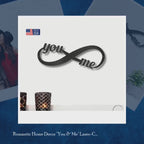 Romantic Home Decor "You & Me" Laser-Cut Infinity Metal Wall Art by@Outfy