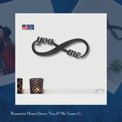 Romantic Home Decor "You & Me" Laser-Cut Infinity Metal Wall Art by@Outfy