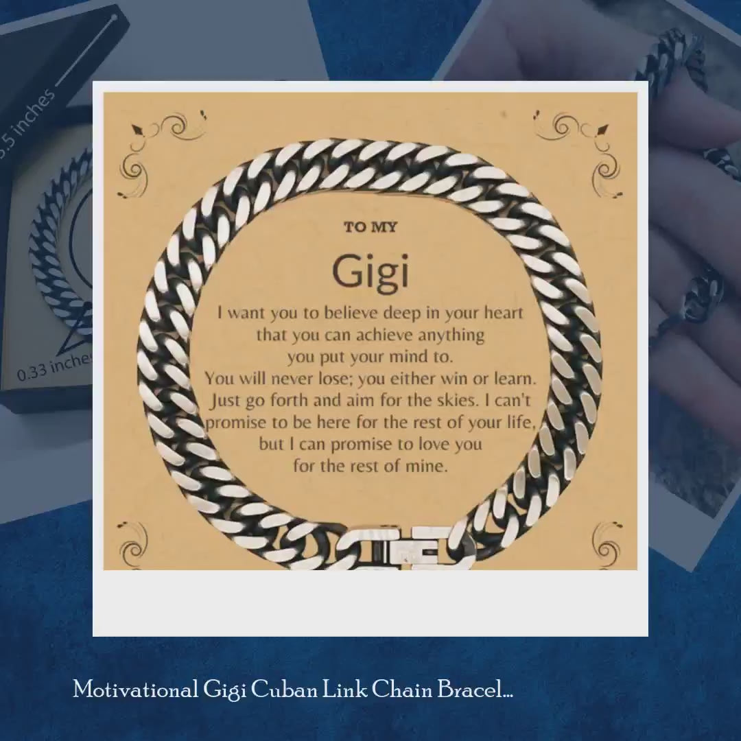 Motivational Gigi Cuban Link Chain Bracelet, I can promise to love you for the rest of my life; Birthday, Christmas Holiday Jewelry Gift by@Outfy