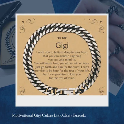 Motivational Gigi Cuban Link Chain Bracelet, I can promise to love you for the rest of my life; Birthday, Christmas Holiday Jewelry Gift by@Outfy