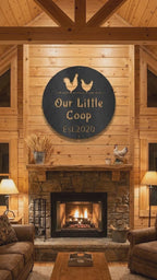 Our Little Coop Metal Sign – Personalized Chicken Coop Sign – Custom Farm Decor – Backyard Chicken Gift