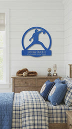 Personalized Baseball Pitcher Metal Sign, Custom Name Baseball Wall Art, Baseball Gift for Player, Sports Decor, Coach Gift