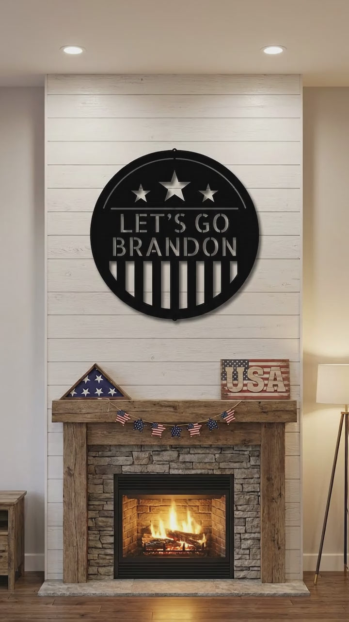 Personalized Patriotic Metal Wall Art Sign – Custom American Shield Steel Decor – Rustic USA Flag Wall Hanging – Farmhouse Patriotic Home Decor