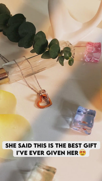 To My Lovely Daughter - Sentimental Gift of Love & Pride - Interlocking Hearts Necklace