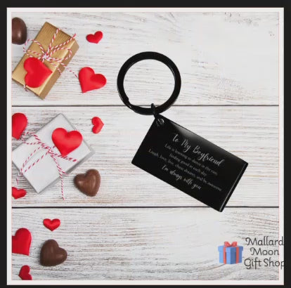 Boyfriend Engraved Keychain, Motivational Birthday Valentine Gifts Life is Learning to Dance in the Rain