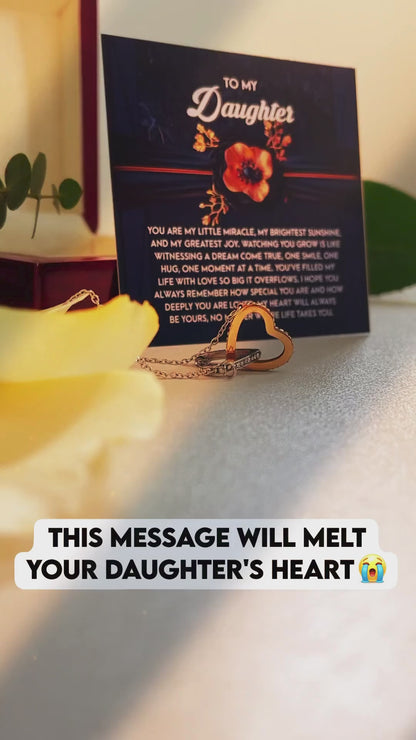 To My Daughter - Heartfelt Gift of Love & Encouragement Interlocking Hearts Necklace