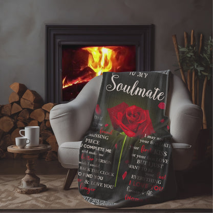 To My Soulmate - The Day I Met You I Found My Missing Piece Heirloom Woven Blanket