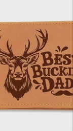 Best Buckin Dad Leather Wallet Funny Deer Dad Gift Hunting Wallet for Dad Rustic Bifold Wallet Fathers Day Gift Hunter Gift Idea