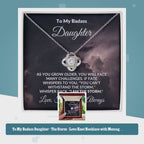 To My Badass Daughter - The Storm - Love Knot Necklace with Message Card by@Outfy