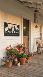 Personalized Chicken Coop Metal Sign | Custom Hen House Farmhouse Wall Decor | Chicken Family Metal Art