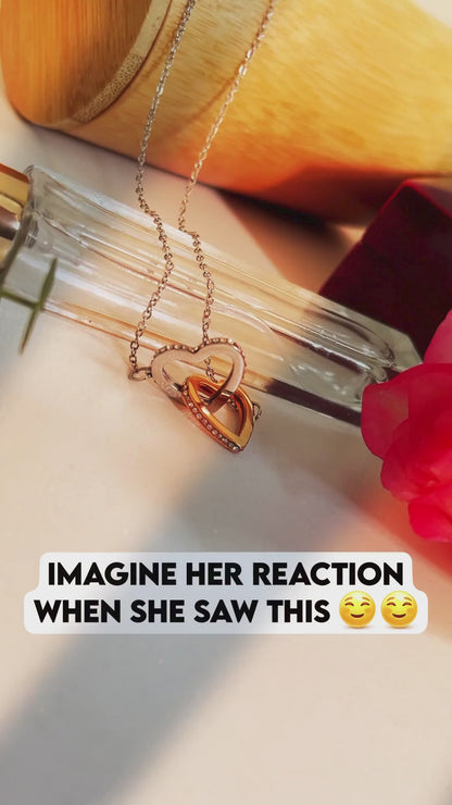 Bonus Daughter Heartfelt Gift Interlocking Hearts Necklace - I'm Only a Phone Call Away