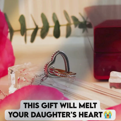 Gift for Daughter - No Matter Where Life Takes You, I’m Always Near - Interlocking Hearts Necklace