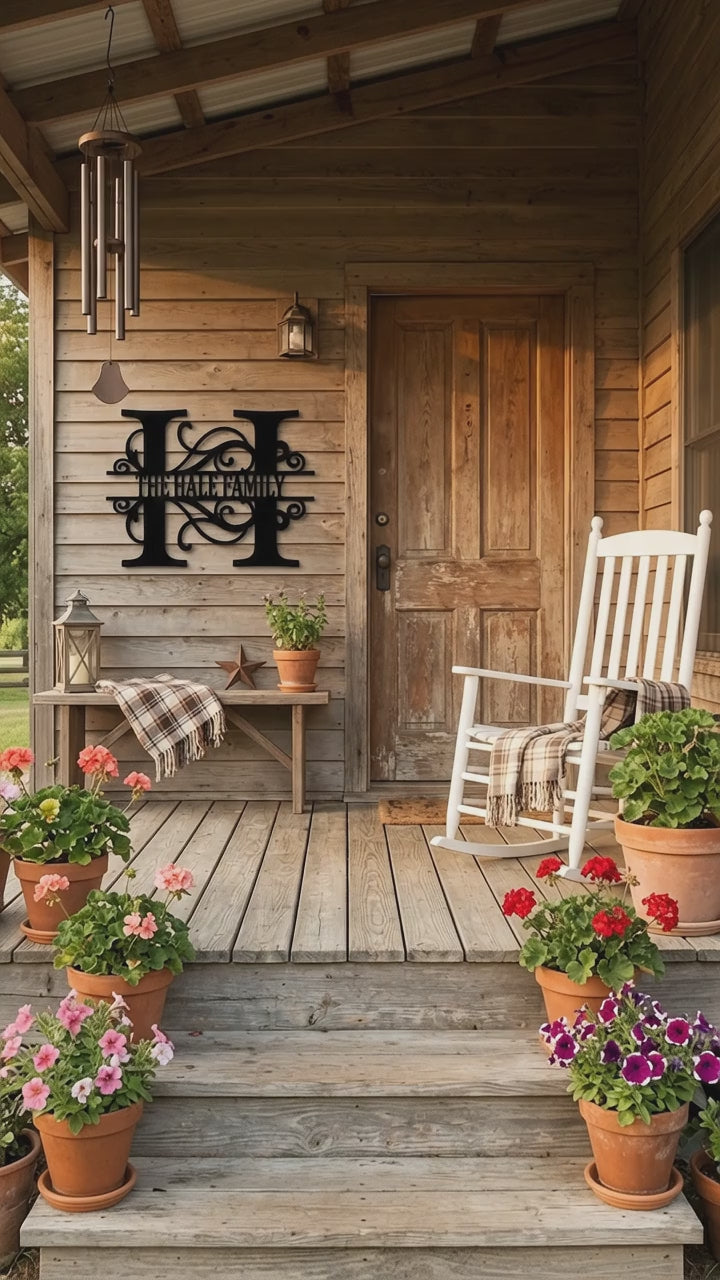 Custom Family Monogram Metal Wall Art Sign | Personalized Split Letter Name Sign | Farmhouse Initial Wall Decor | Made in USA