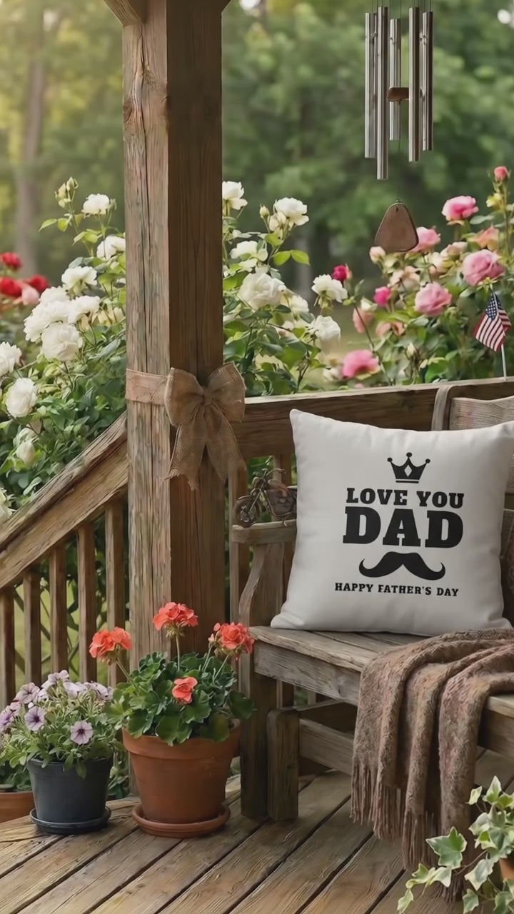 Father's Day Gift - I Love You Dad - Indoor Outdoor Pillow