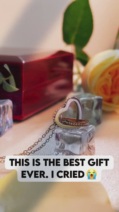 To My Daughter - Heartfelt Gift from Mom - Interlocking Hearts Necklace