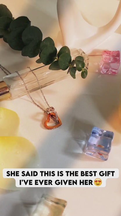 To My Daughter - Sentimental Gift of Love & Pride - Interlocking Hearts Necklace