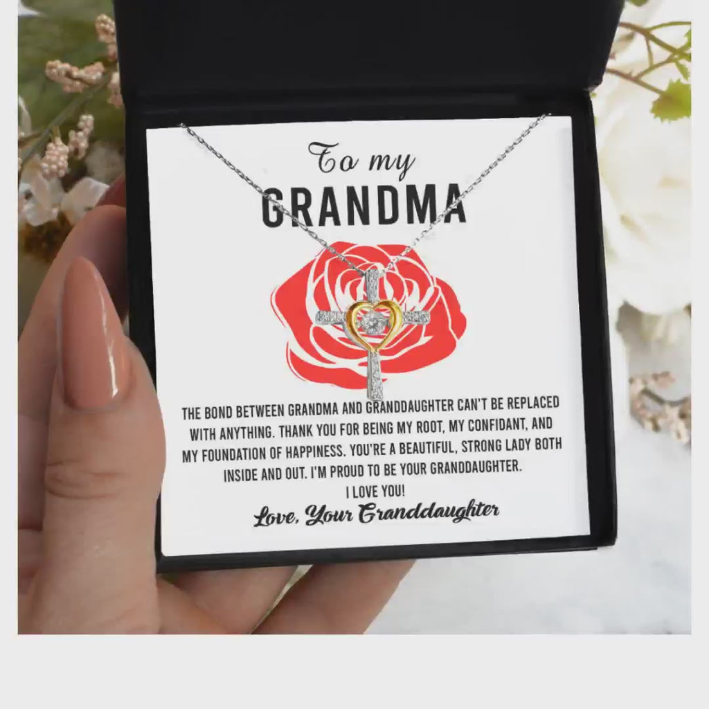 Gift For Grandma from Proud Granddaughter Cross Pendant Necklace by@Outfy
