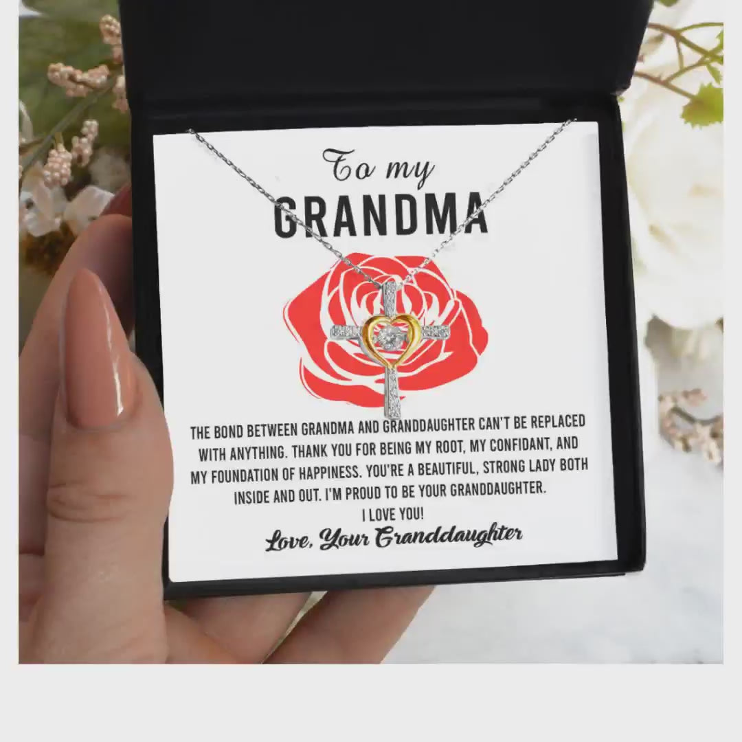 Gift For Grandma from Proud Granddaughter Cross Pendant Necklace by@Outfy