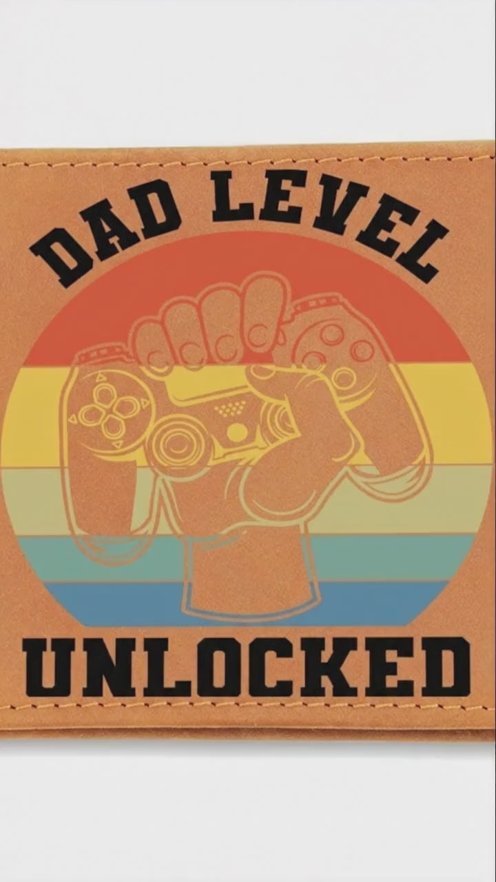 Dad Level Unlocked Leather Wallet