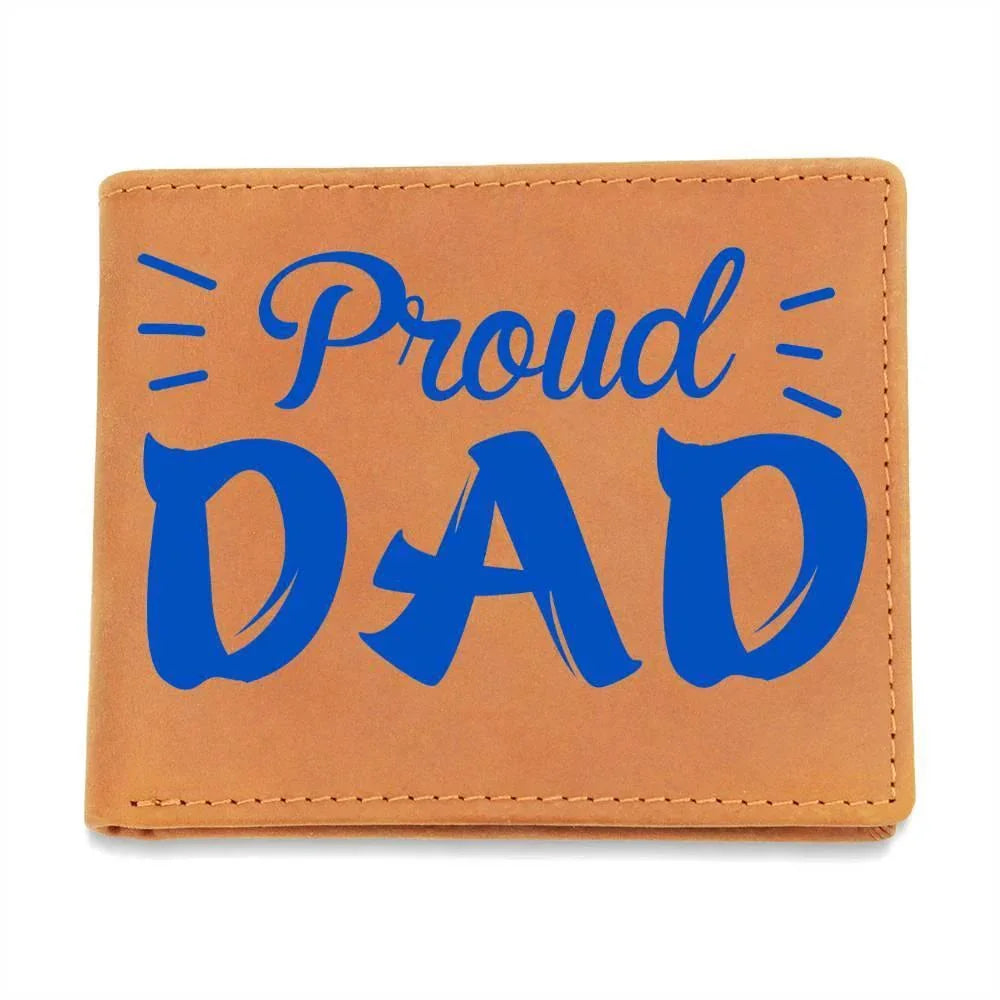 Proud Dad Custom Printed Leather Wallet