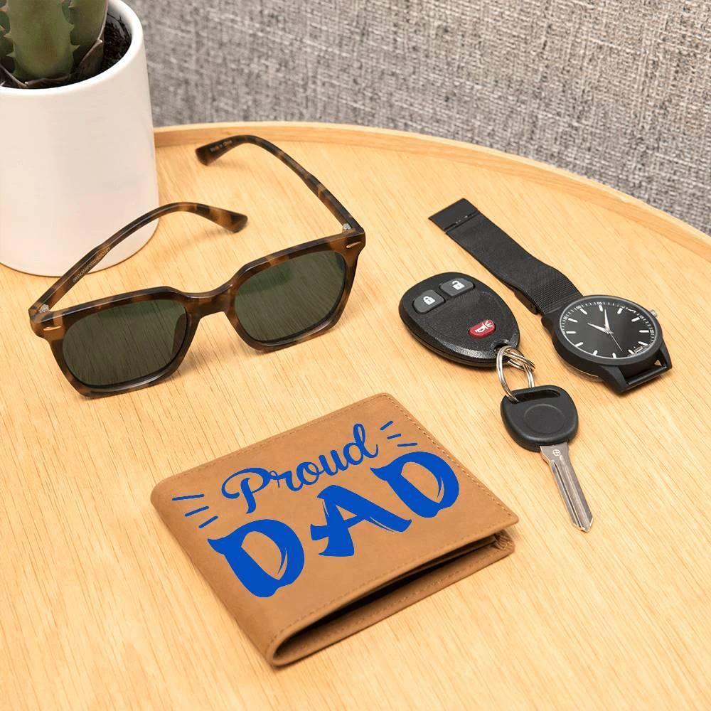 Proud Dad Custom Printed Leather Wallet