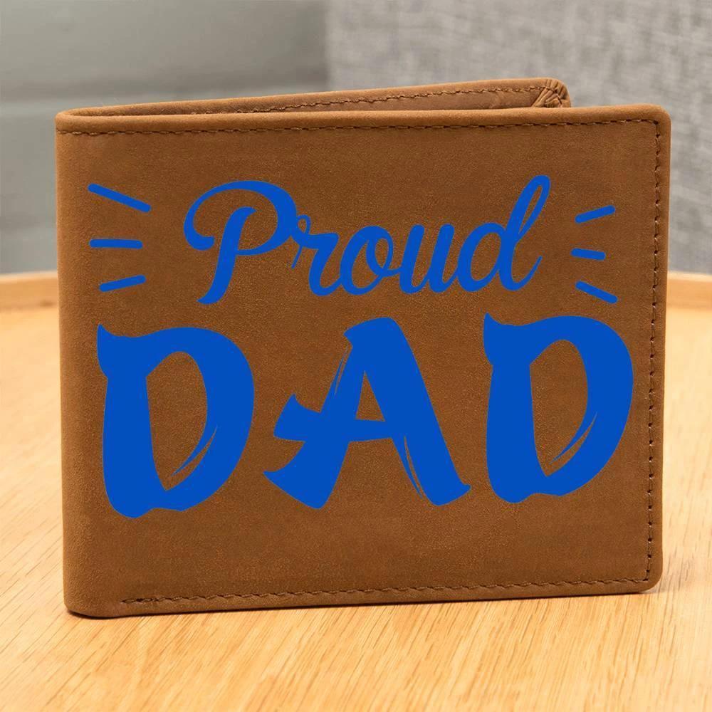 Proud Dad Custom Printed Leather Wallet
