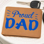 Proud Dad Custom Printed Leather Wallet