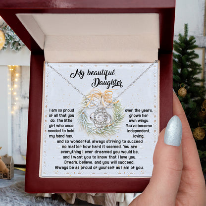 Gift for Daughter - Proud Of Yourself - Love Knot Pendant Necklace - Mallard Moon Gift Shop