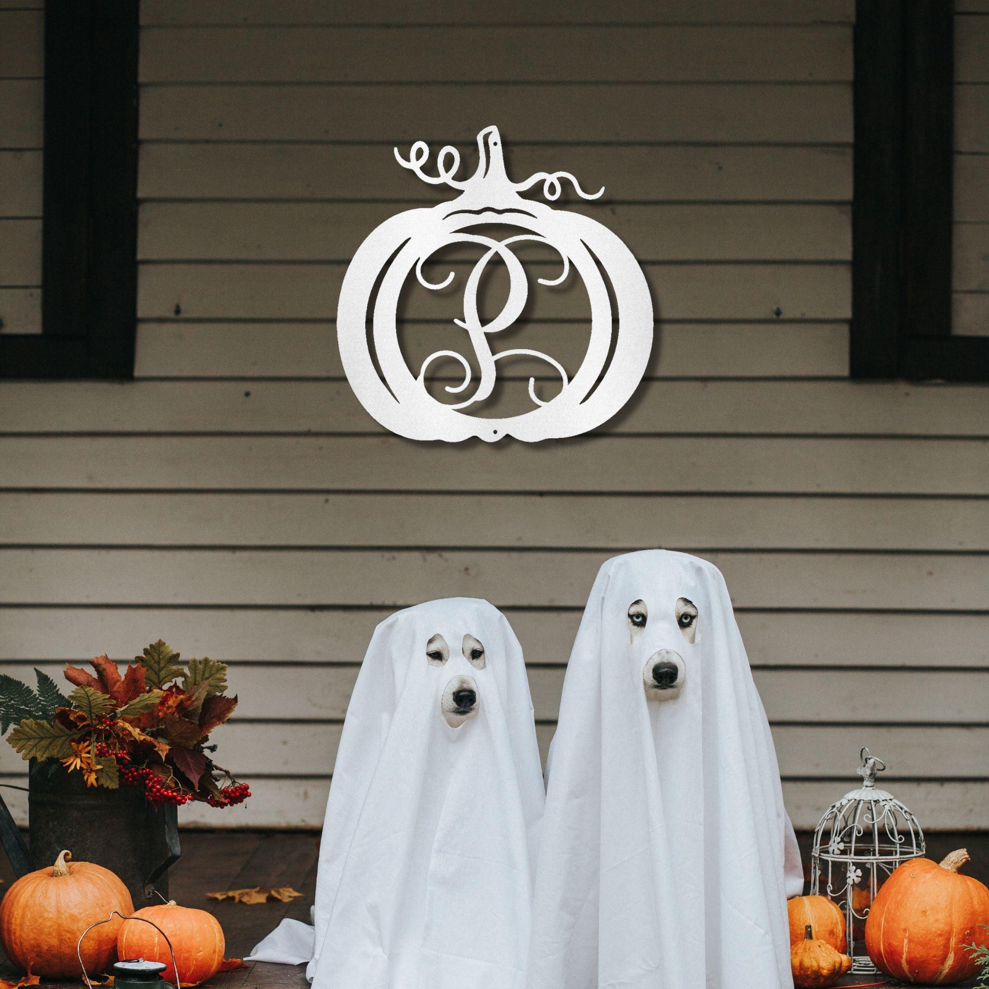 Pumpkin Custom Family Name Initial Monogram Indoor Outdoor Steel Wall Sign - Mallard Moon Gift Shop