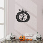 Pumpkin Custom Family Name Initial Monogram Indoor Outdoor Steel Wall Sign