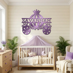 Personalized Fairytale Carriage Metal Wall Art | Custom Name Princess Carriage Sign | Girls Bedroom Decor | Whimsical Metal Wall Art | Made in USA
