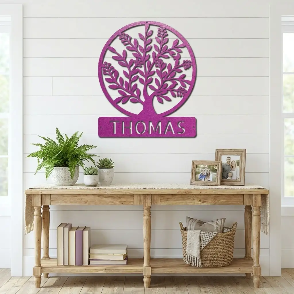 Personalized Tree of Life Metal Wall Sign: Celebrate Your Roots