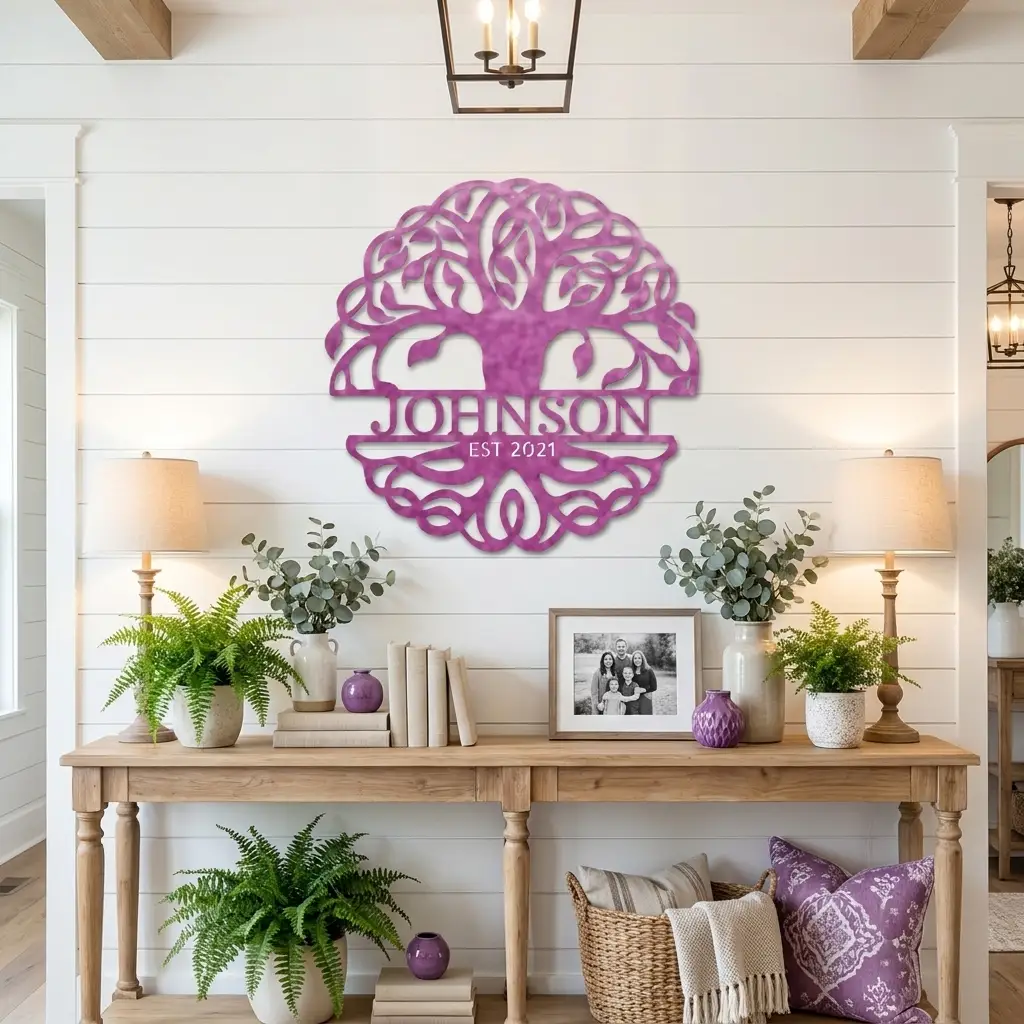 Personalized Tree of Life Metal Wall Art | Custom Family Name & Established Date Sign
