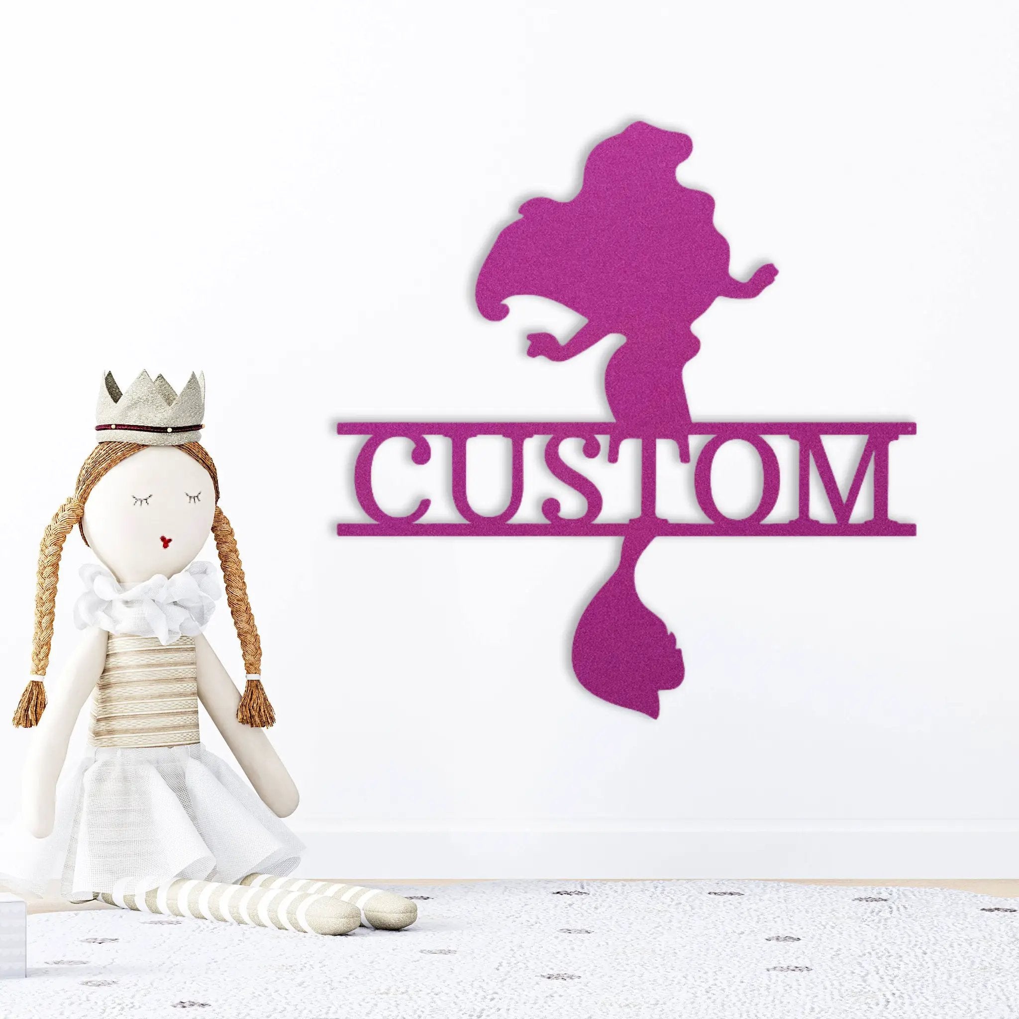 Princess Ariel Custom Name Metal Art Wall Sign