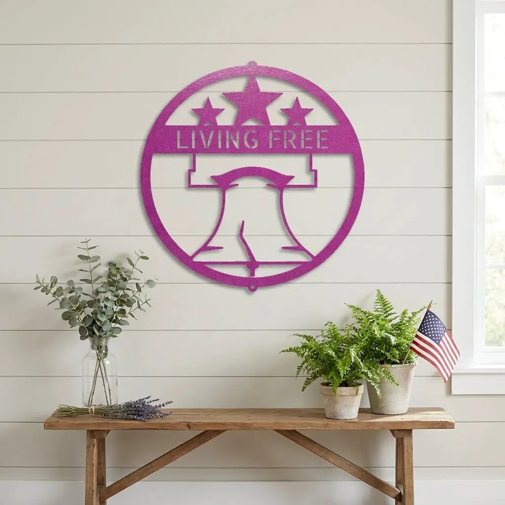 Personalized Liberty Bell Metal Sign | Custom Patriotic Wall Art | American Freedom Decor | Liberty Bell Steel Wall Hanging | Made in USA